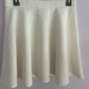 LC Lauren Conrad Cream Textured Skater Skirt